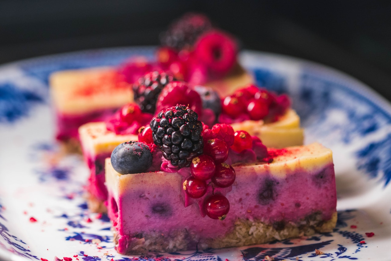 Cake with berries on top