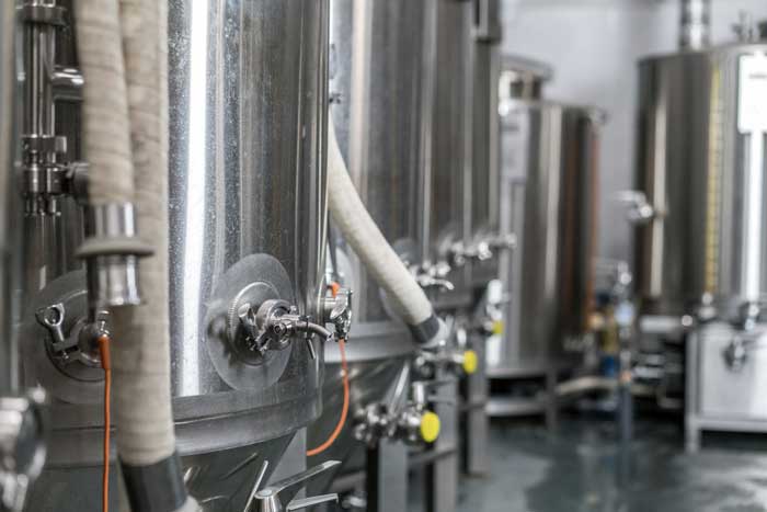 Brewing equipment in a brewery