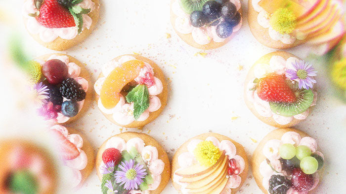 pastries with colorful fruit on top