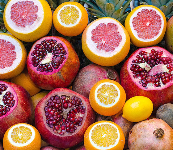 Orange, Grape Fruit & Pomegranate