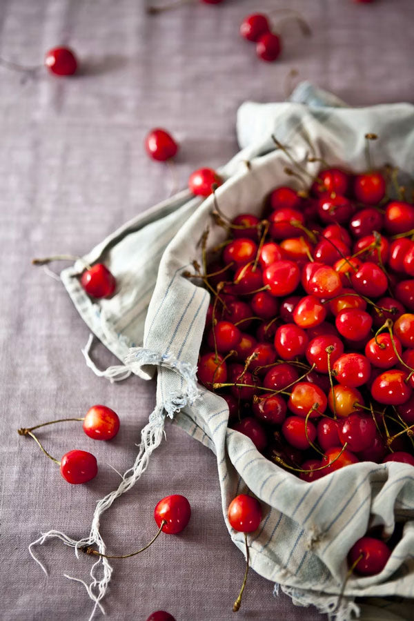 a bag of cherries